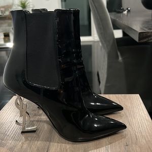 YSL patent leather booties size 38.5, good condition, only worn once.